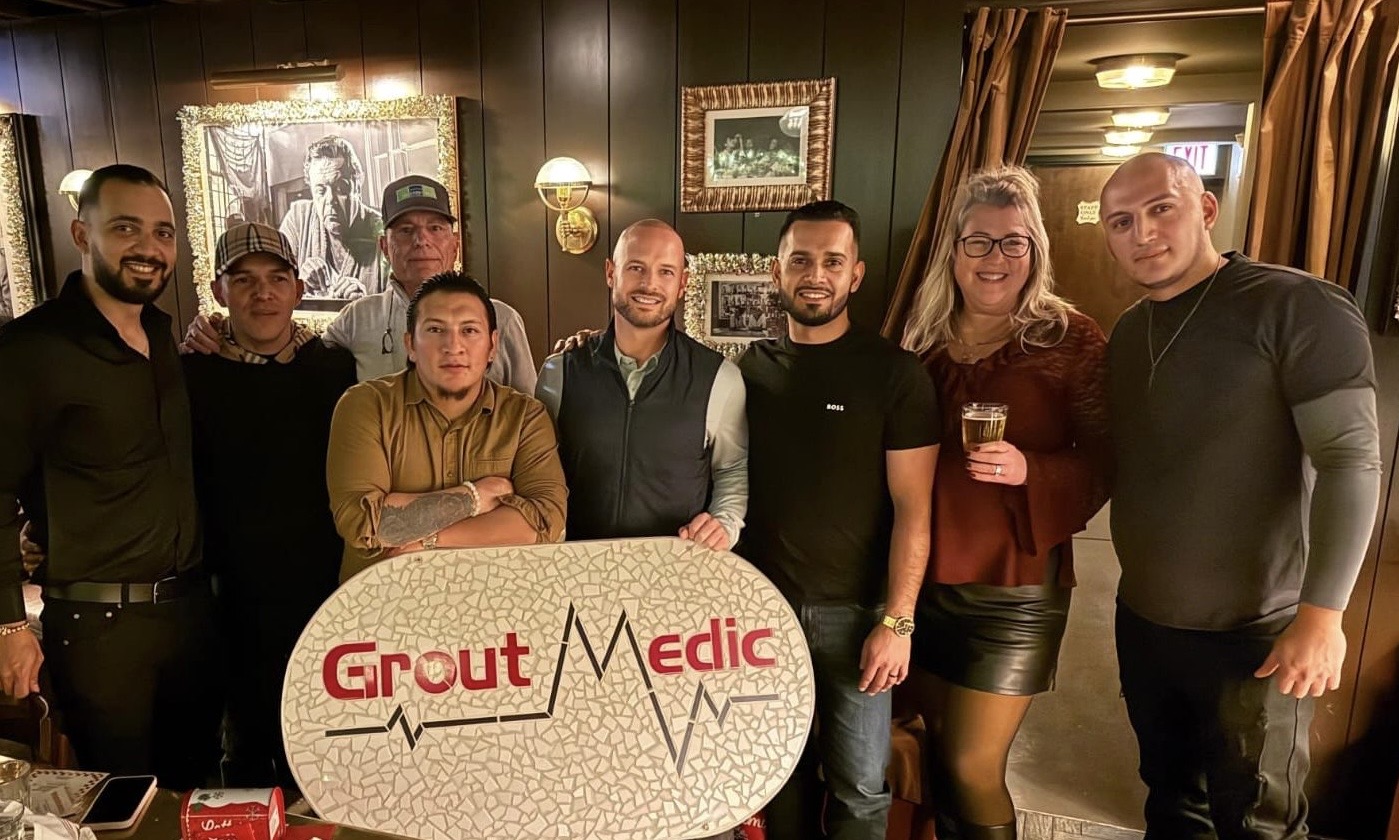 the grout medic of north chicago team at dinner