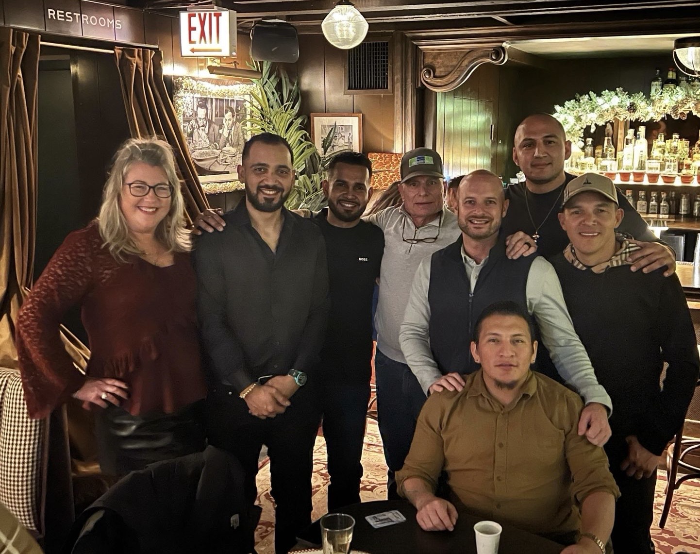 the grout medic of north chicago team at dinner