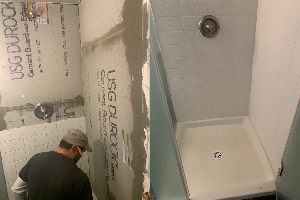 bathroom tile reinstallation