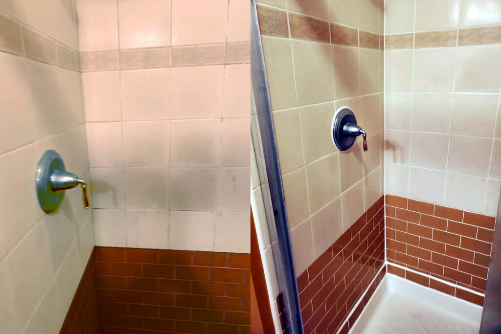 tile regrouting before after The Grout Medic