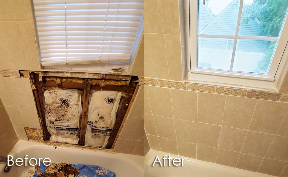 tile water damage repair by the grout medic