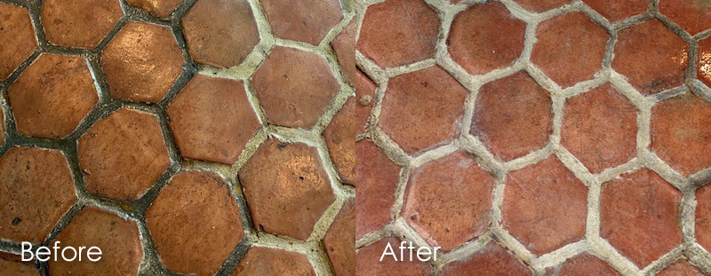before and after grout cleaning service