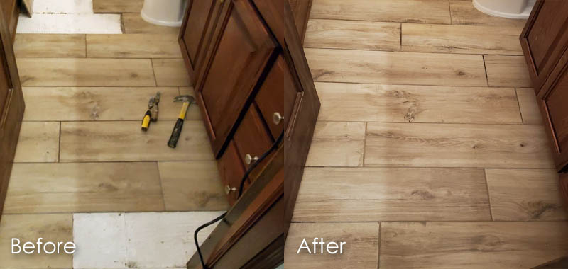 tile repair project before after