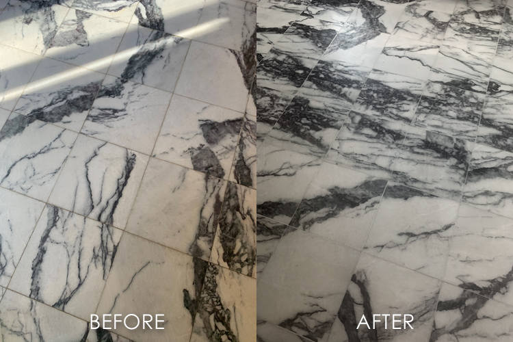 Before and After Grout Color Sealing