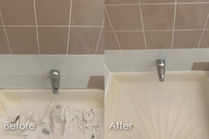 shower recaulking by The Grout Medic