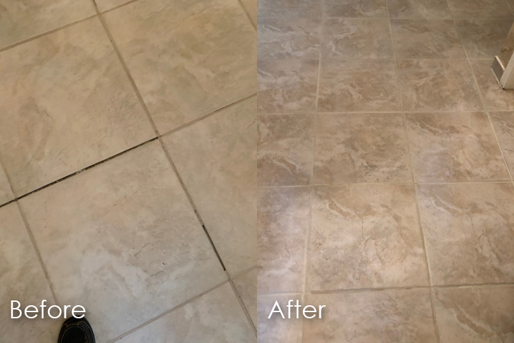 floor tile replacement by The Grout Medic