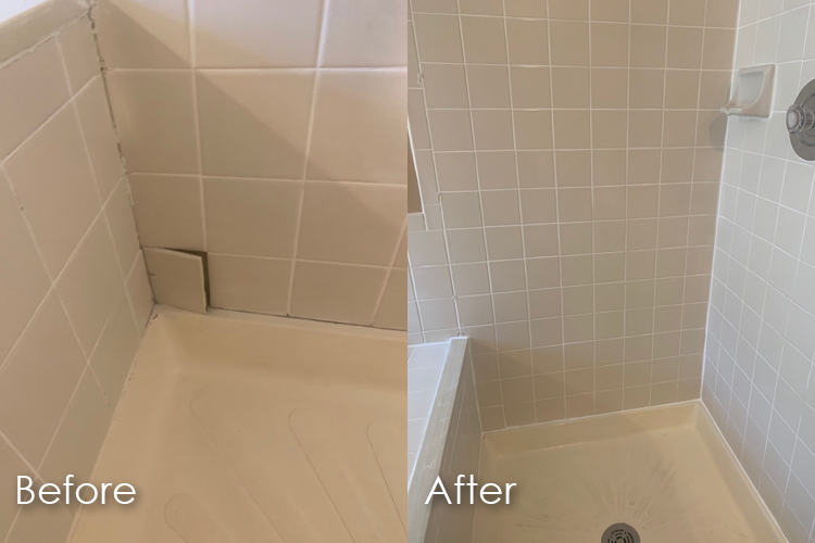 shower tile replacement by The Grout Medic