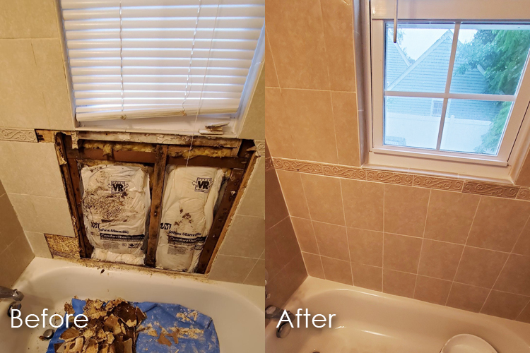 professional shower tile water damage repair