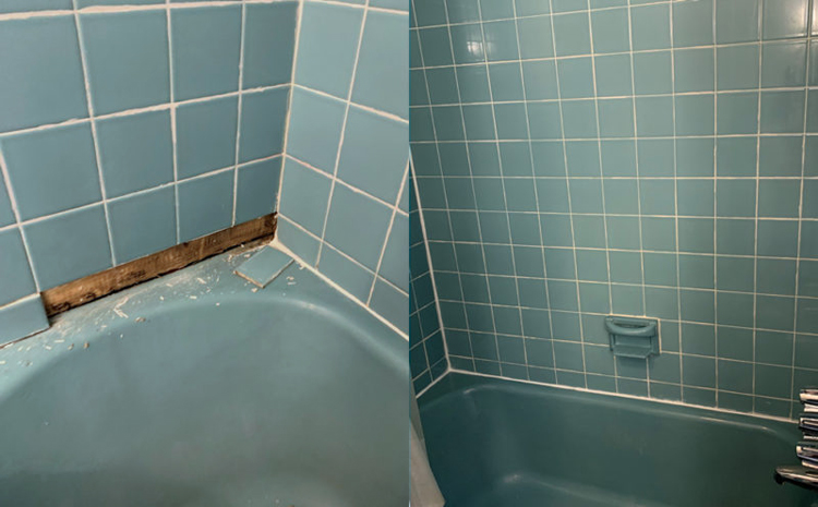 Tile Water Damage Repair, Shower Recaulking Service