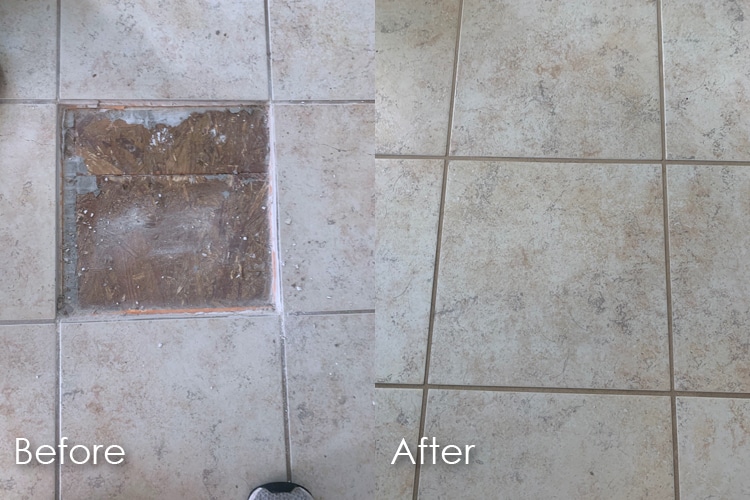 this tile replacement is a perfect match
