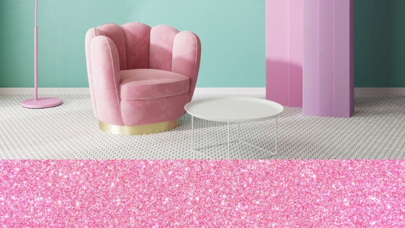 Pink glitter would make a great Barbie themed room
