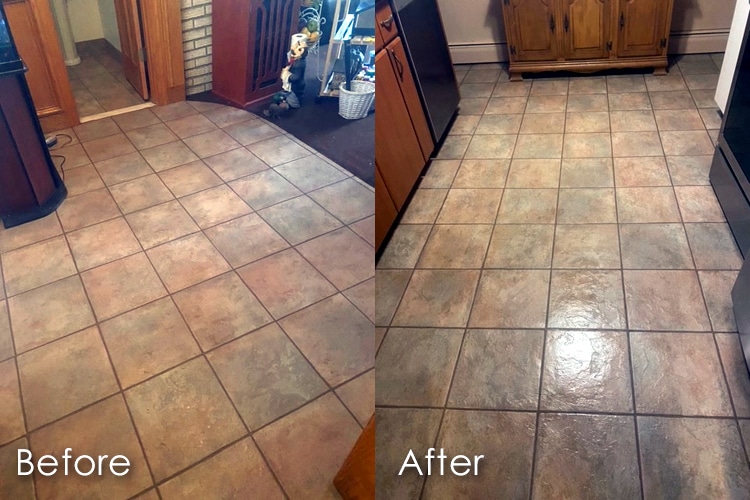 Professionals use low-pressure steam to clean tile and grout.